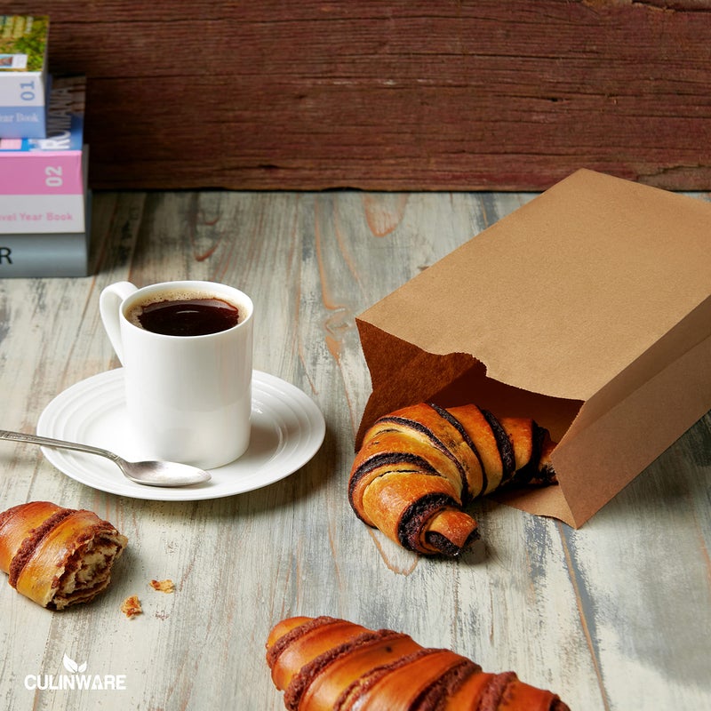 Culinware Kraft Paper Bags - Durable Brown Bags for Snack, Lunch, Sandwich, Pastries, Popcorn, Grocery & Party Favor - 5.25 x 3.25 x 10.75 In - 500 Count - Image 2